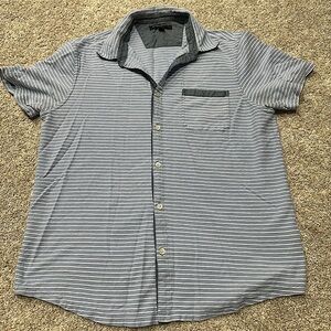 Banana Republic gray-blue striped shirt